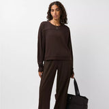 Sweaty Betty After Class Seam Detail Crop Sweatshirt In Espresso Brown