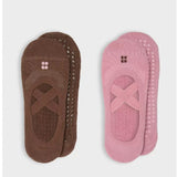 Sweaty Betty Ballet Gripper Socks 2 Pack In Chestnut Brown