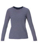 Sweaty Betty Essential Long Sleeve T-shirt in Navy Blue Stripe