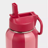 Sweaty Betty Keep It Chill Straw Water Bottle In Melrose Pink Crimson Red Stripe