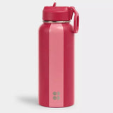 Sweaty Betty Keep It Chill Straw Water Bottle In Melrose Pink Crimson Red Stripe