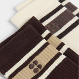 Sweaty Betty Lifestyle Ribbed Crew Socks 2 Pack In Brown