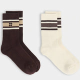 Sweaty Betty Lifestyle Ribbed Crew Socks 2 Pack In Brown