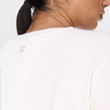 Sweaty Betty Organic Cotton After Class Crop Sweatshirt In Lily White