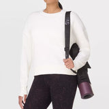 Sweaty Betty Organic Cotton After Class Crop Sweatshirt In Lily White