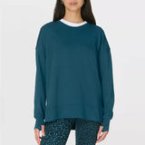 Sweaty Betty Organic Cotton After Class Longline Sweatshirt in Deep Green