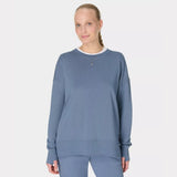 Sweaty Betty Organic Cotton After Class Longline Sweatshirt In Luxe Blue