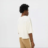 Sweaty Betty Organic Cotton After Class Short Sleeve Sweatshirt In Dove White