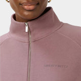 Sweaty Betty Organic Cotton Revive Rib Mix Half Zip Sweatshirt In Duskberry Purple