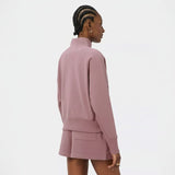 Sweaty Betty Organic Cotton Revive Rib Mix Half Zip Sweatshirt In Duskberry Purple