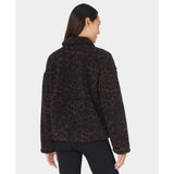 Sweaty Betty Plush Collared Fleece In Large Brown Leopard Print
