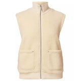 Sweaty Betty Plush Fleece Ribbed Gilet In Ecru