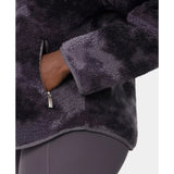 Sweaty Betty Plush Half Zip Fleece In Grey Moon Texture Print