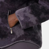 Sweaty Betty Plush Half Zip Fleece In Grey Moon Texture Print