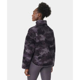 Sweaty Betty Plush Half Zip Fleece In Grey Moon Texture Print