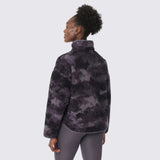 Sweaty Betty Plush Half Zip Fleece In Grey Moon Texture Print