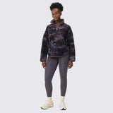 Sweaty Betty Plush Half Zip Fleece In Grey Moon Texture Print