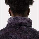 Sweaty Betty Plush Half Zip Fleece In Grey Moon Texture Print