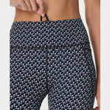 Sweaty Betty Power 7/8 Gym Leggings In Blue Micro Houndstooth Print