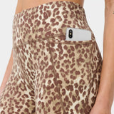 Sweaty Betty Power 7/8 Workout Leggings In Beige Ink Leopard Print