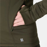 Sweaty Betty Pro Run Zip Up in Nori Green