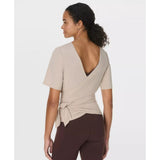 Sweaty Betty Recycled Polyester Soft Flow Studio Wear Your Way Tee In Dusk Beige