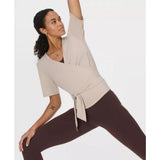 Sweaty Betty Recycled Polyester Soft Flow Studio Wear Your Way Tee In Dusk Beige