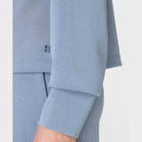 Sweaty Betty Sand Wash Half Zip Crop Sweatshirt In Luxe Blue