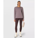 Sweaty Betty Soft Flow Strappy Back Boxy Long Sleeve Top In Grounded Brown