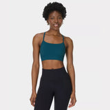 Sweaty Betty Spirit Restored Seamless Yoga Bra In Deep Green