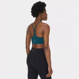 Sweaty Betty Spirit Restored Seamless Yoga Bra In Deep Green