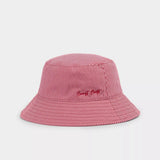 Sweaty Betty Summer Bucket Hat In Red Pink Pin Stripe