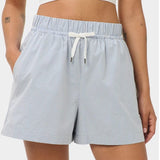 Sweaty Betty Summer Stripe Shorts In Laguna Blue White Stripe