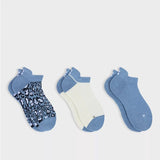 Sweaty Betty Workout Trainer Socks 3 Pack In Grey/Blue/White