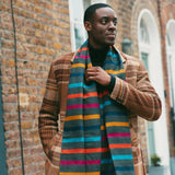 Swole Panda Fine Stripe Bamboo Scarf In Multi