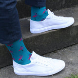 Swole Panda Flamingo Socks in Blue