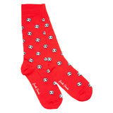 Swole Panda Football Bamboo Socks In Red