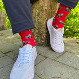 Swole Panda Gorilla Bamboo Socks in Red
