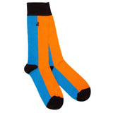 Swole Panda Orange & Blue Vertical Striped Bamboo Socks
