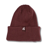 Swole Panda Organic Cotton Beanie In Burgundy
