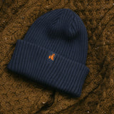 Swole Panda Organic Cotton Beanie In Navy