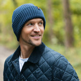 Swole Panda Organic Cotton Beanie In Navy