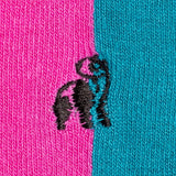 Swole Panda Pink & Aqua Vertical Striped Bamboo Socks