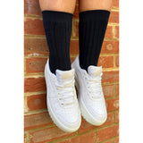 Swole Panda Plain Bamboo Socks In Navy