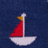 Swole Panda Sailing Boat Socks in Navy