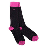 Swole Panda Spotted Bamboo Socks In Pink