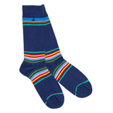 Swole Panda Stripe Bamboo Socks In Royal Blue Multi