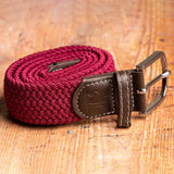 Swole Panda Woven Belt In Burgundy