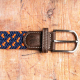 Swole Panda Woven Belt In Navy/Orange Spot