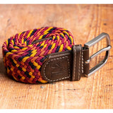 Swole Panda Woven Belt in Orange/Yellow Zig-Zag